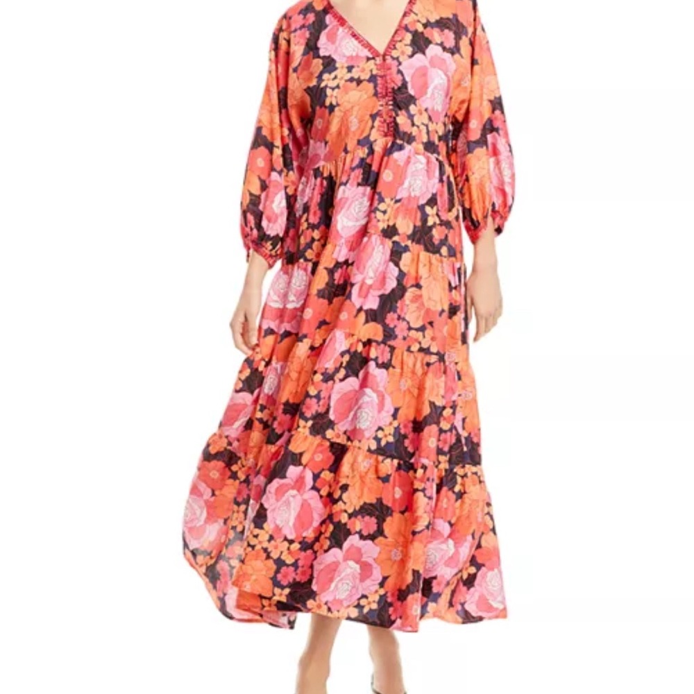 Johnny Was Becca Silk Tiered Dress